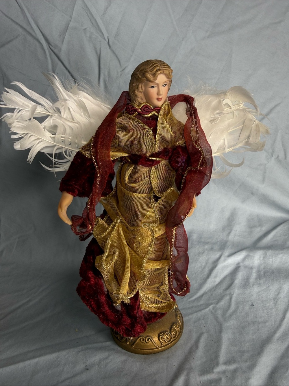 🔥2 for $10🔥 DanDee Collector's Choice Velvet Holiday Figure Burgundy Gold Angel